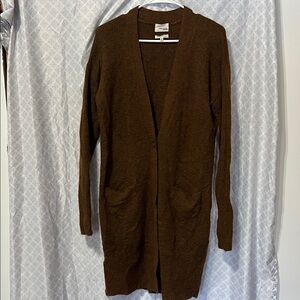 Aritzia Wilfred Free Chocolate Brown Cardigan Sweater